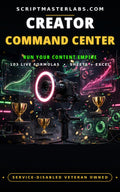 Creator Command Center Excel workbook cover - content calendar, sponsorship tracking and creator revenue