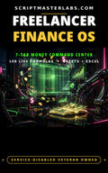Freelancer Finance OS Excel workbook cover - invoices, expenses and quarterly tax estimates