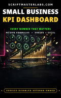 Small Business KPI Dashboard Excel workbook cover - profit and loss, cash flow and inventory tracking