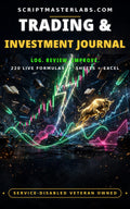 Trading and Investment Journal Excel workbook cover - trade log, position sizing and drawdown tracker